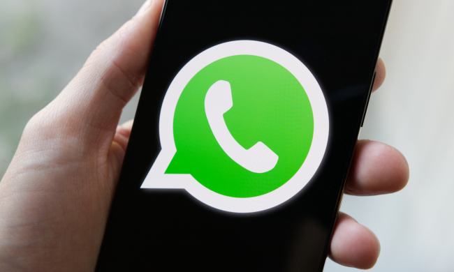 whatsapp logo phone close